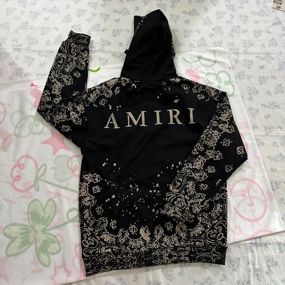 Amiri Paisley Print Black Hoodie - Picture 6 of 7